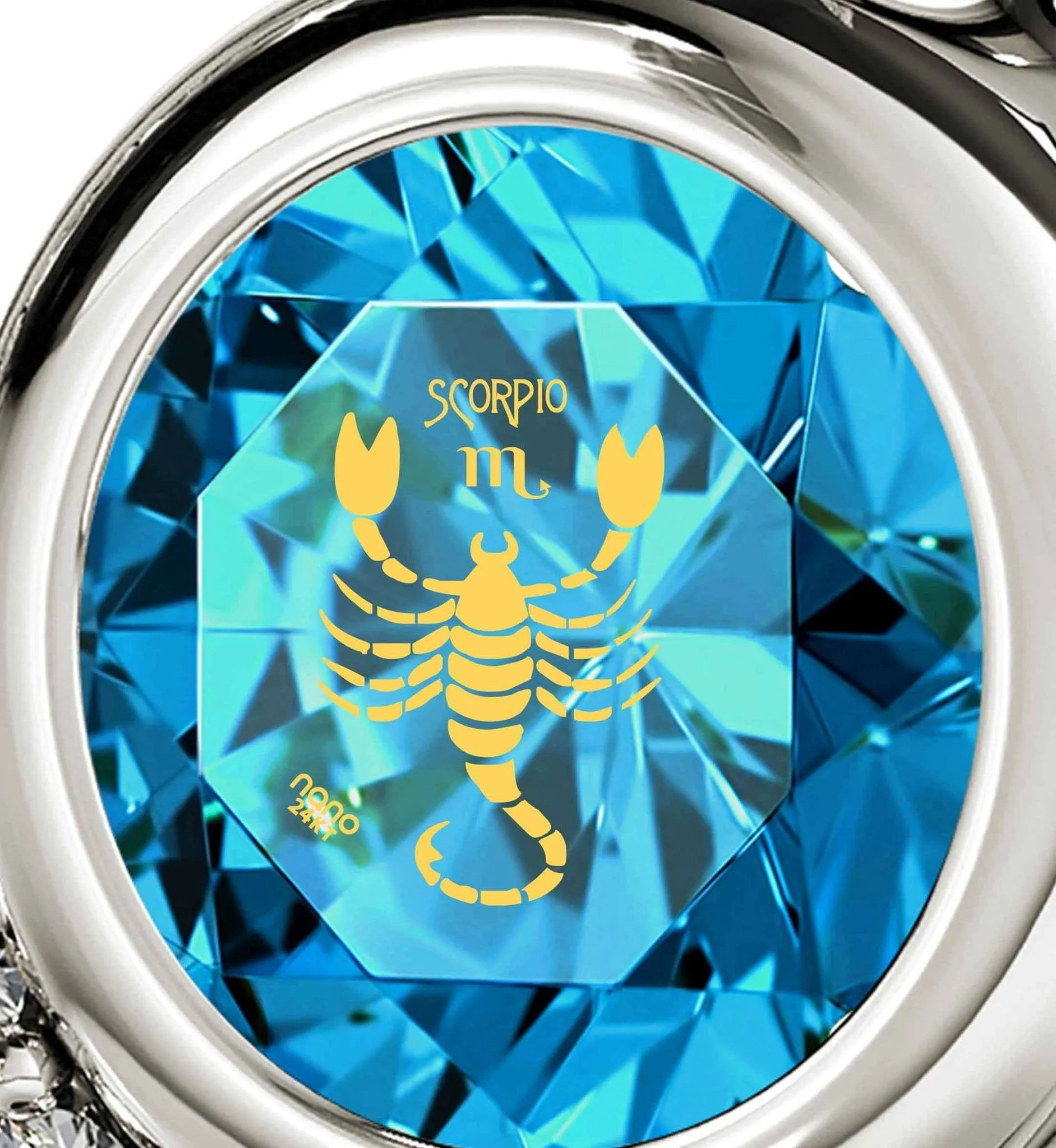 Scorpio Sign, 925 Sterling Silver Necklace, Swarovski