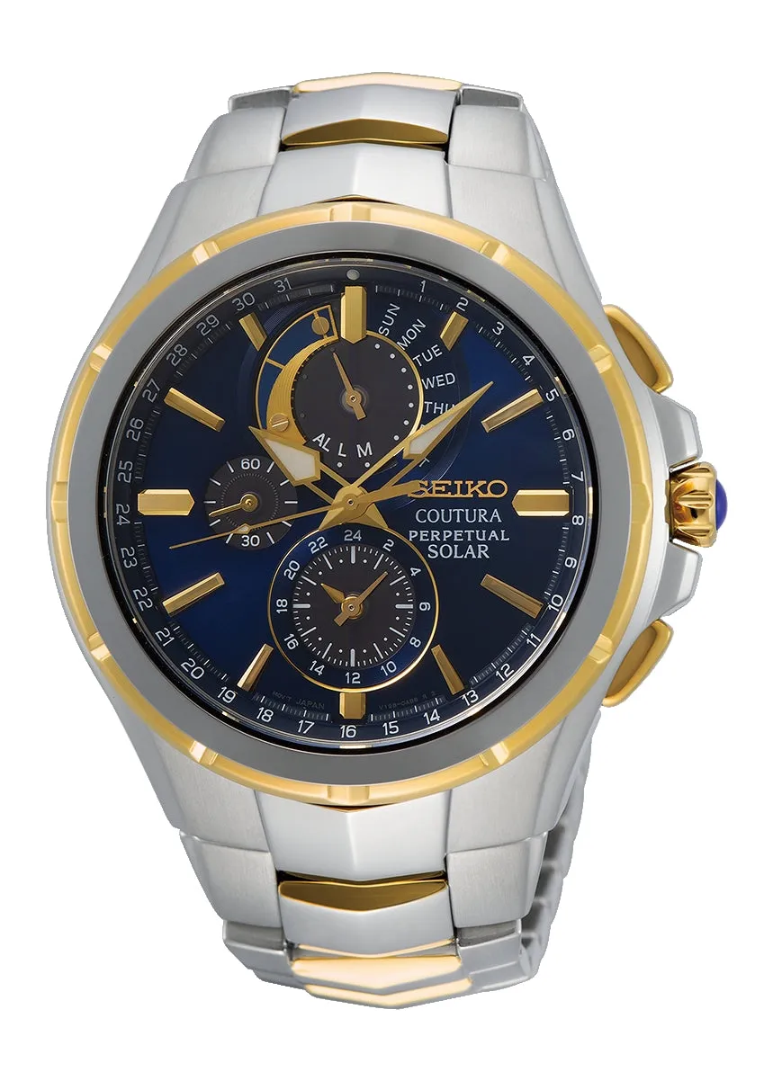 SEIKO COUTURA SOLAR PERPETUAL CHRONOGRAPH BI-TONE BRACELET SSC798P
