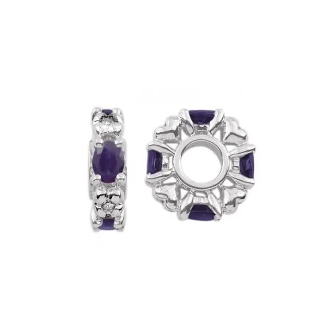 September Birthstone Silver Wheel Charm S348S