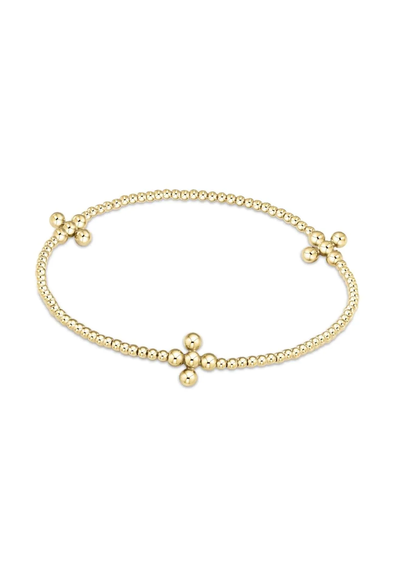 Signature Cross Gold Bead Bracelet