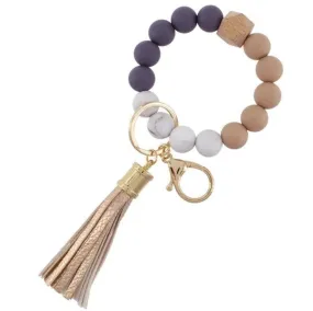 Silicone Beaded Keychain Bracelet