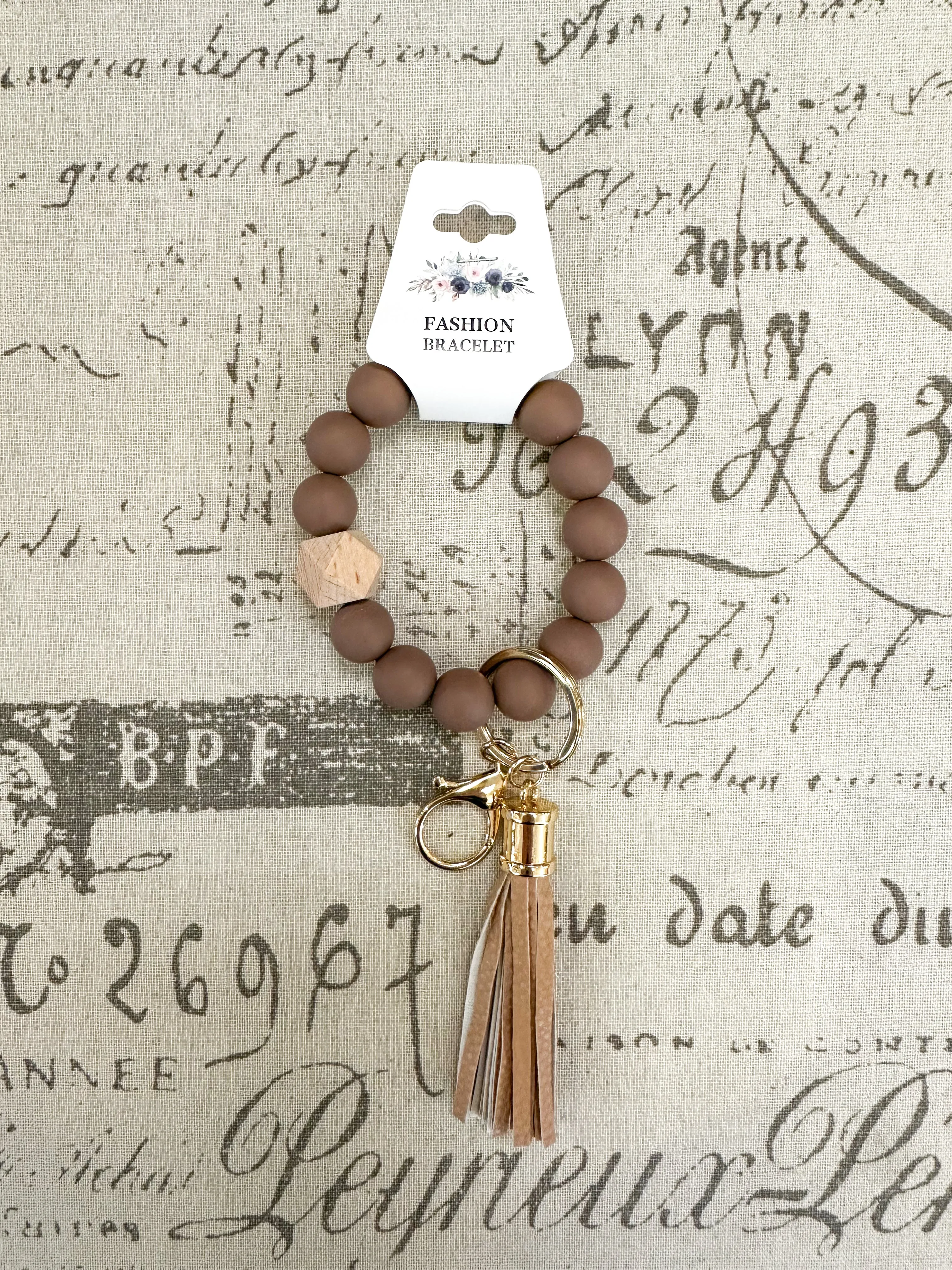 Silicone Beaded Keychain Bracelet