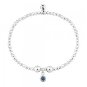 Silver and Sapphire CZ September birthstone bracelet