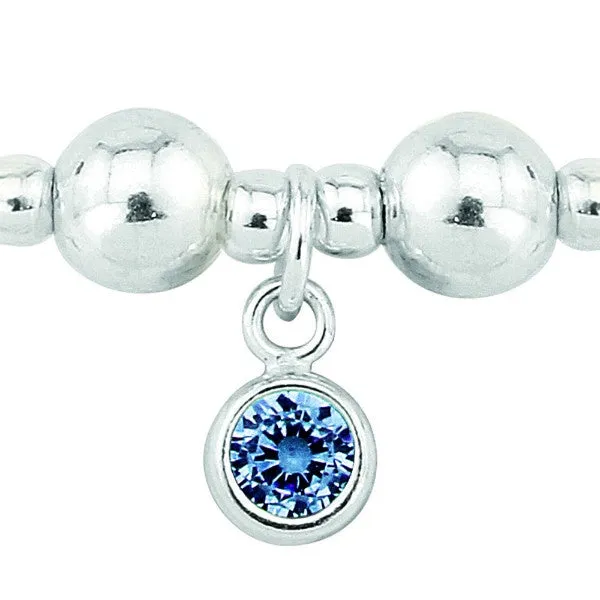Silver and Sapphire CZ September birthstone bracelet