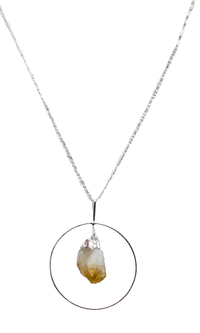 Silver Circlet with Small Raw Crystal on Silver Chain