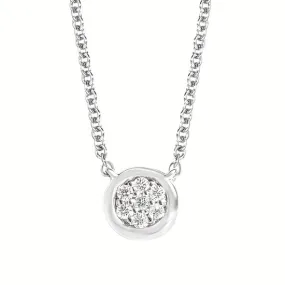 Silver Diamond Cluster Pendant Necklace