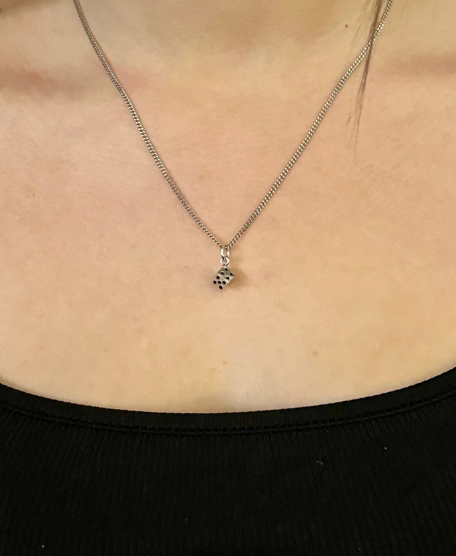 Silver Dice Necklace
