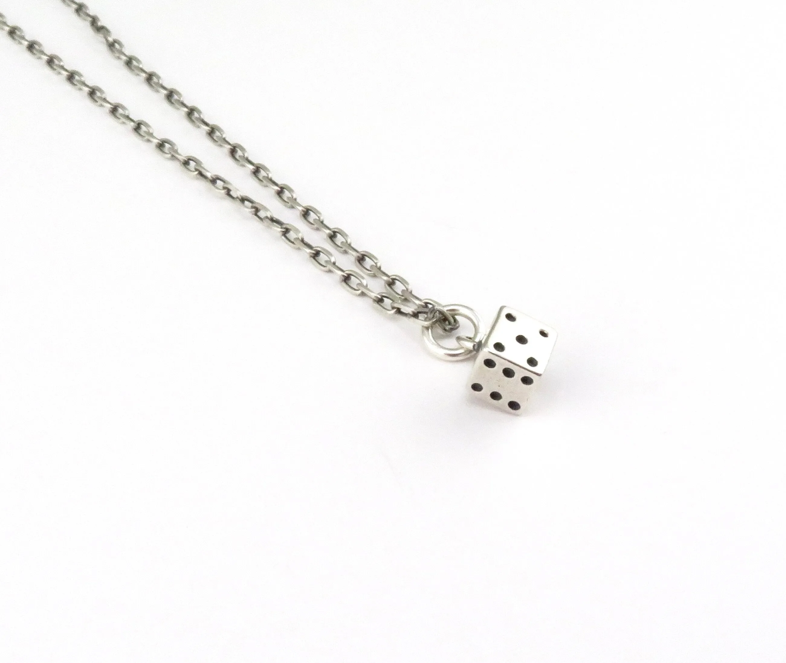 Silver Dice Necklace