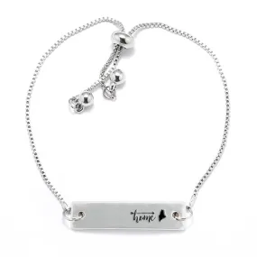 Silver Home is Maine Adjustable Bar Bracelet