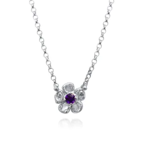 Silver Petite Lavender Gem Necklace
