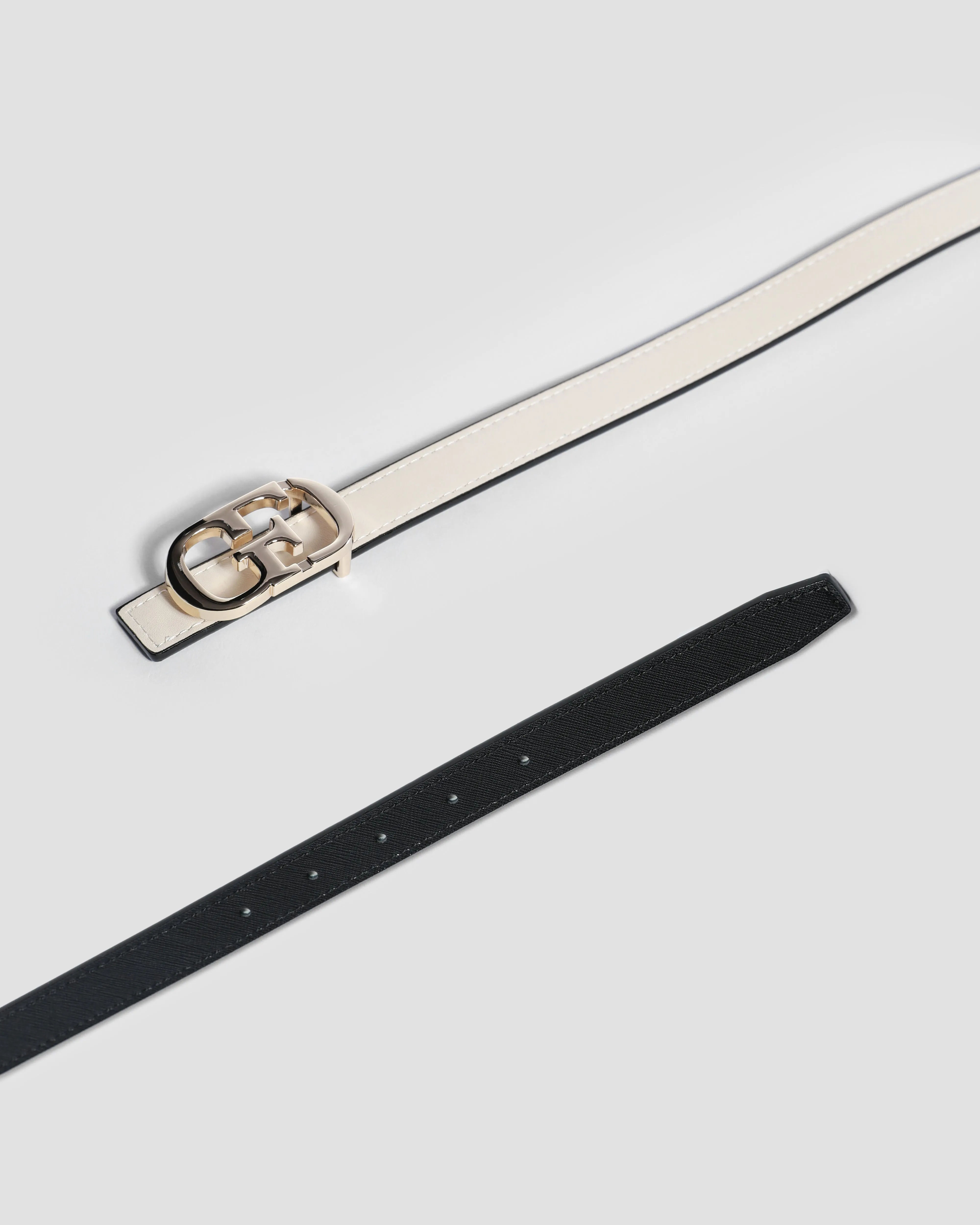 Silver-Tone Buckle Reversible Belt