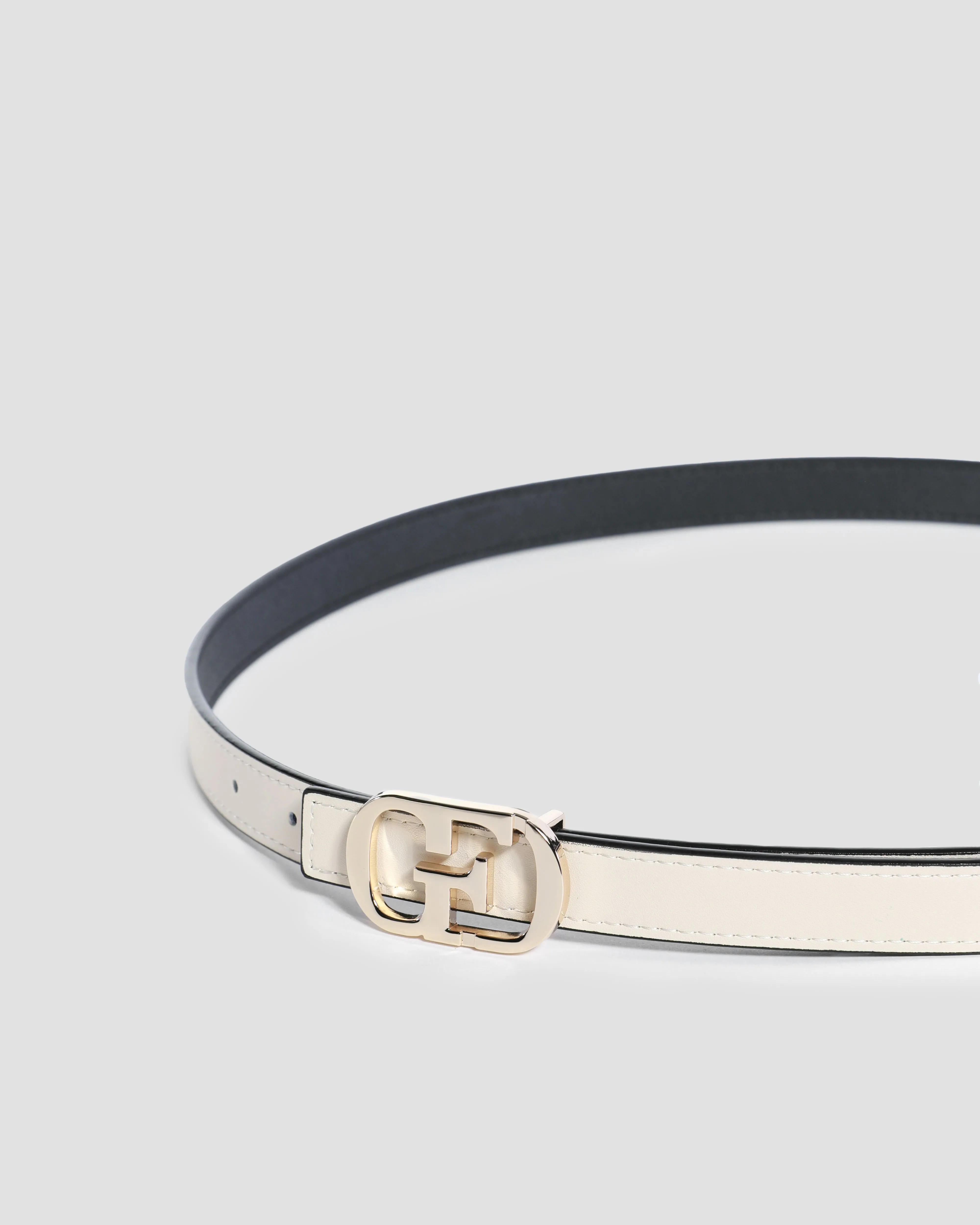 Silver-Tone Buckle Reversible Belt