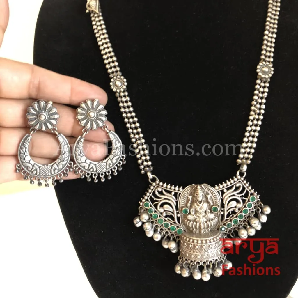 Siya Green Pendant German Silver Tribal Necklace