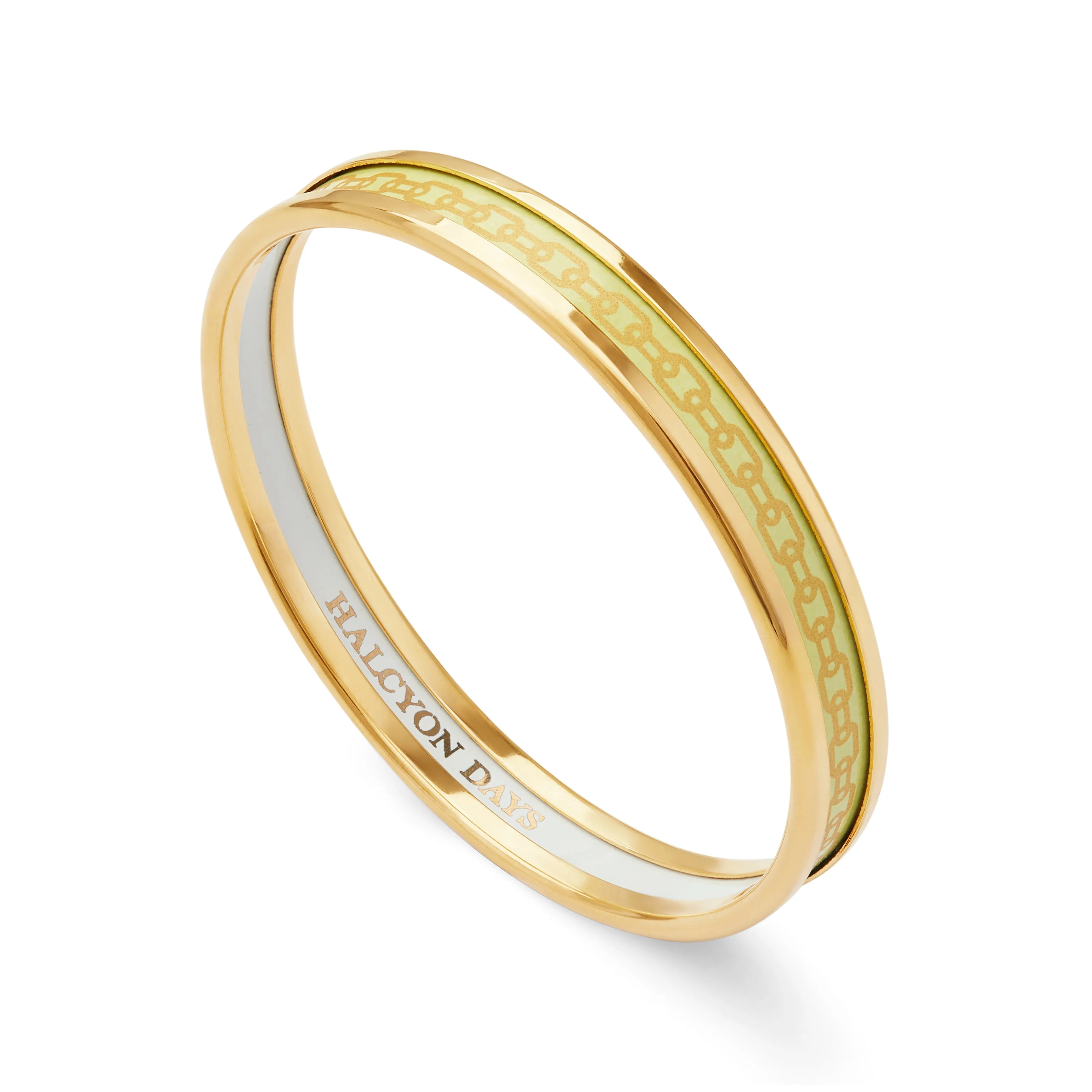 Skinny Chain Buttercup & Gold Enamel Bangle