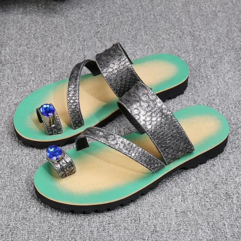Slip on Ring Toe Casual Sandal with Decoration