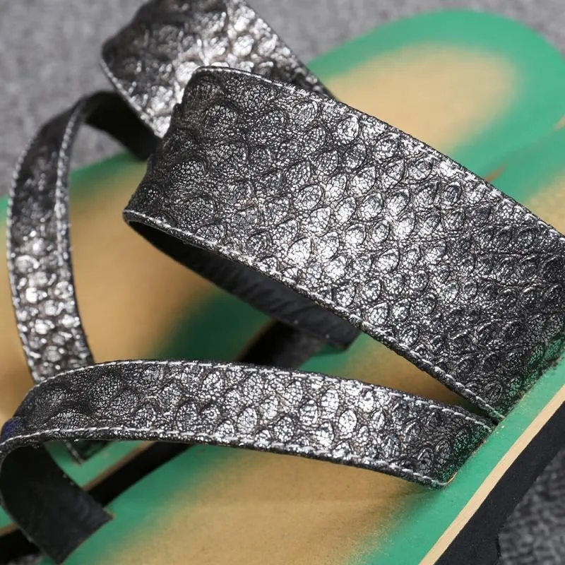 Slip on Ring Toe Casual Sandal with Decoration