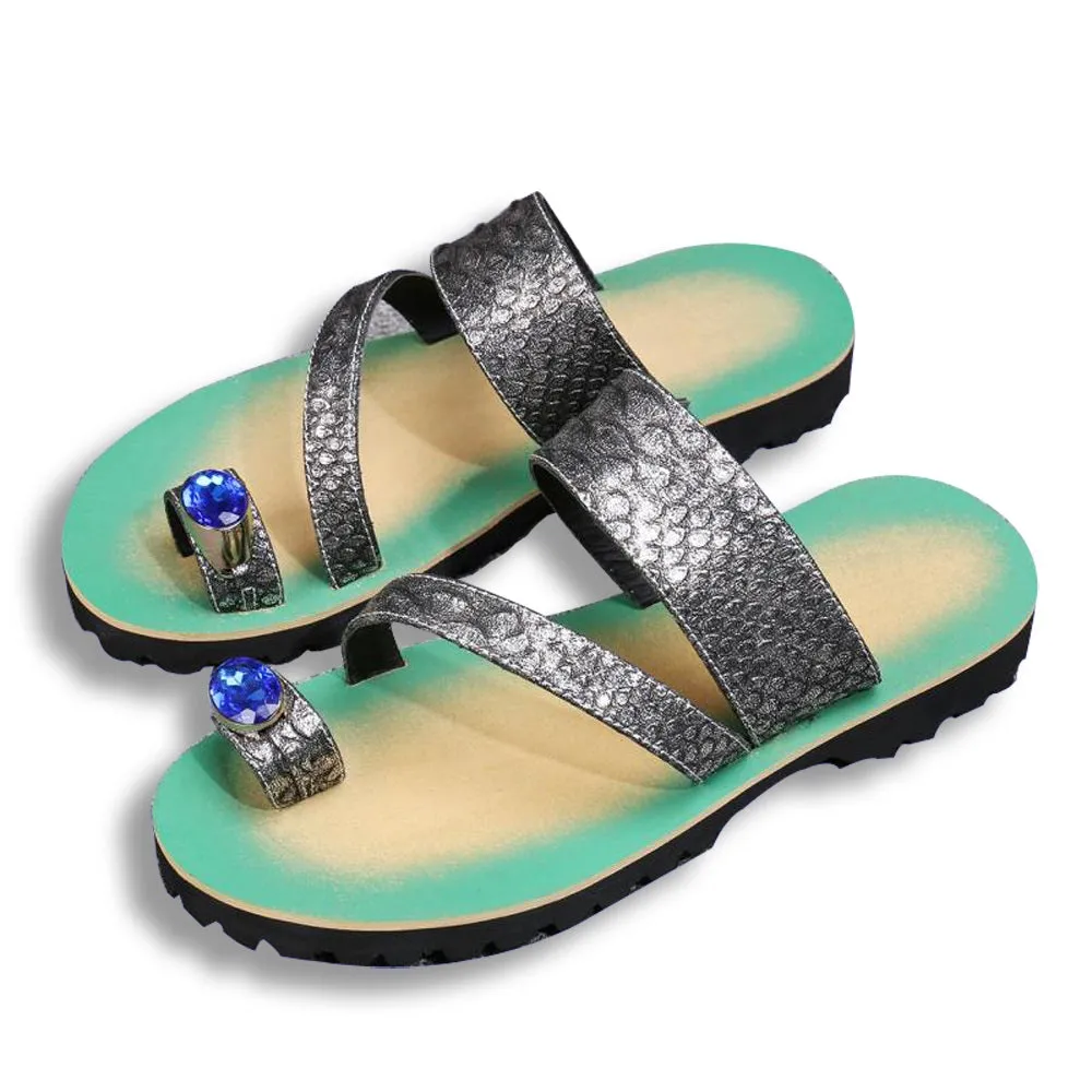 Slip on Ring Toe Casual Sandal with Decoration