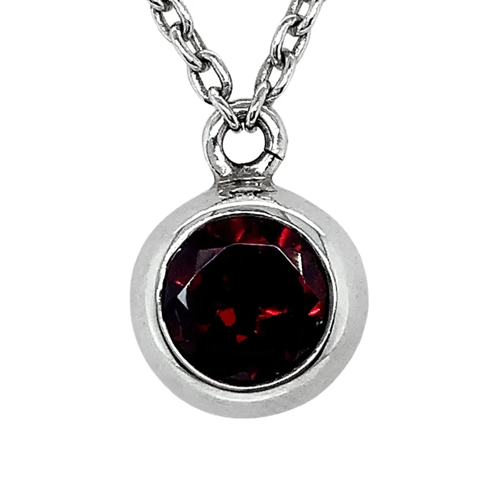 Sterling Silver & Garnet Necklace - "Pinot Noir"