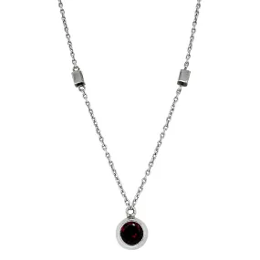 Sterling Silver & Garnet Necklace - "Pinot Noir"
