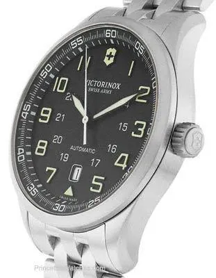 Swiss Army Mens AirBoss Mechanical - Black Dial - Stainless - Date Window