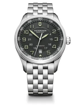 Swiss Army Mens AirBoss Mechanical - Black Dial - Stainless - Date Window