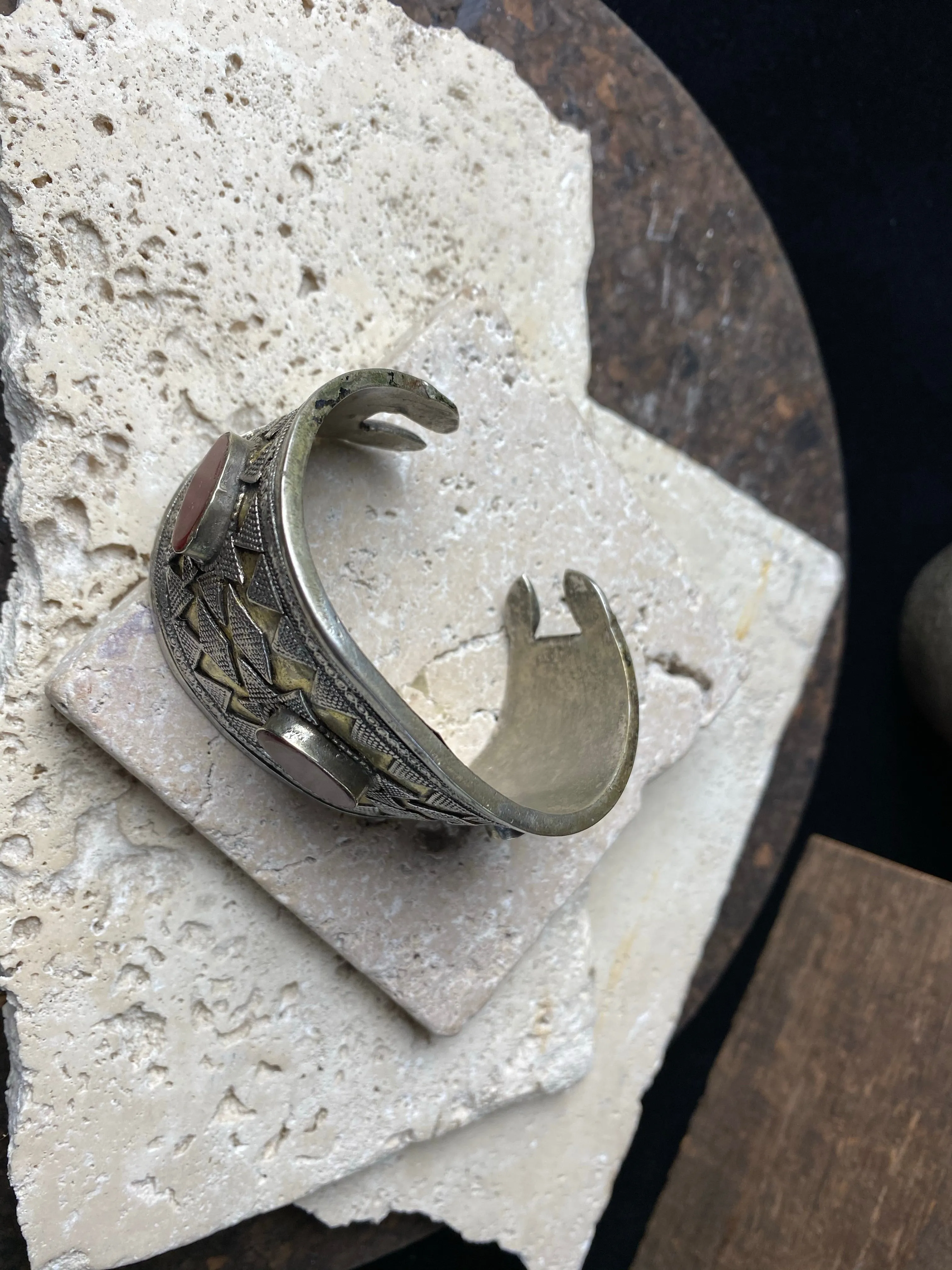 Tekke Turkoman Gold and Silver Cuff Bracelet
