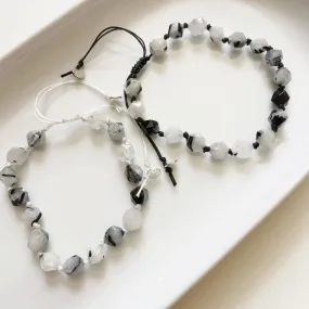 The Healer- Rutilated Quartz knotted cord bracelet