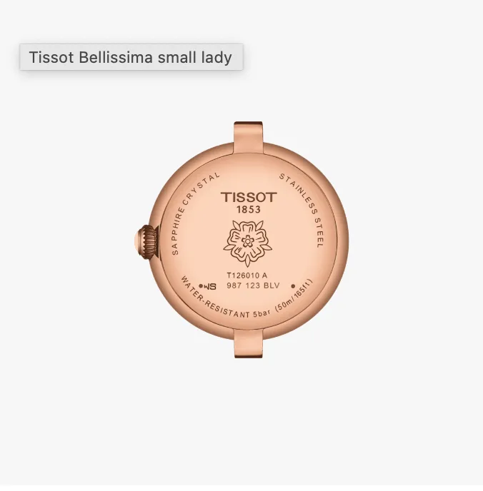 Tissot Bellissima Small Lady Wristwatch, White Dial, 26mm (T1260103601300)
