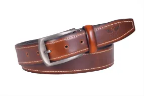 TLP Leather Belt for Men Colour - Tan / Brown (SKU BELT-10007)