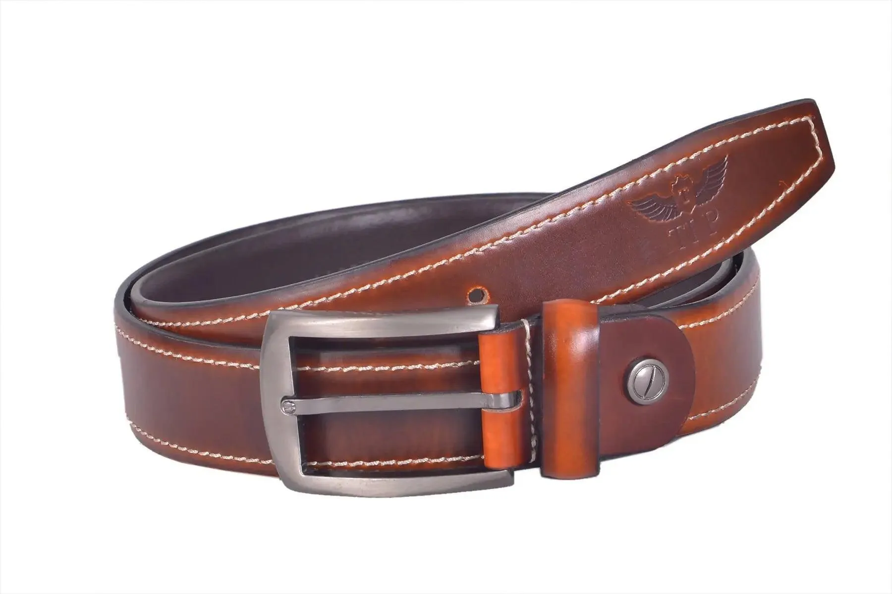 TLP Leather Belt for Men Colour - Tan / Brown (SKU BELT-10007)