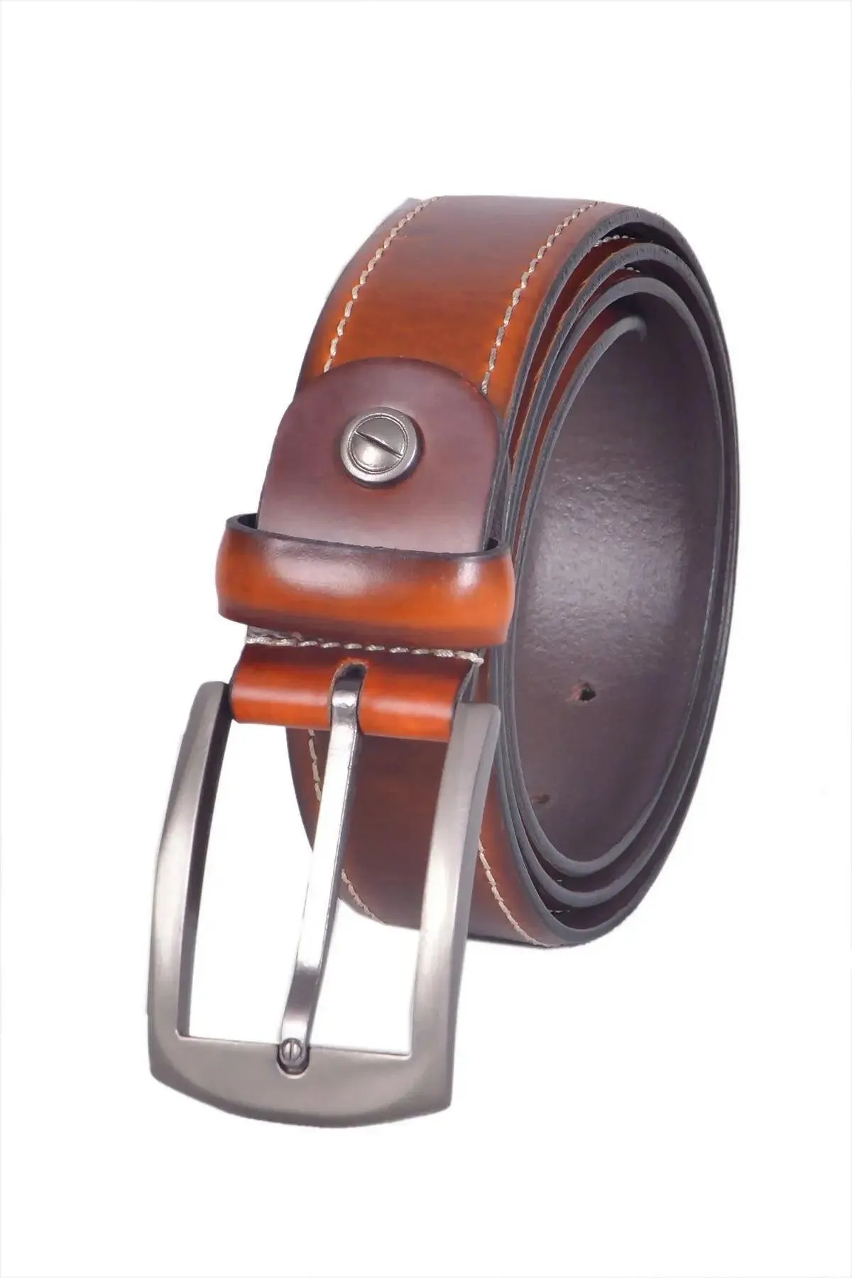 TLP Leather Belt for Men Colour - Tan / Brown (SKU BELT-10007)