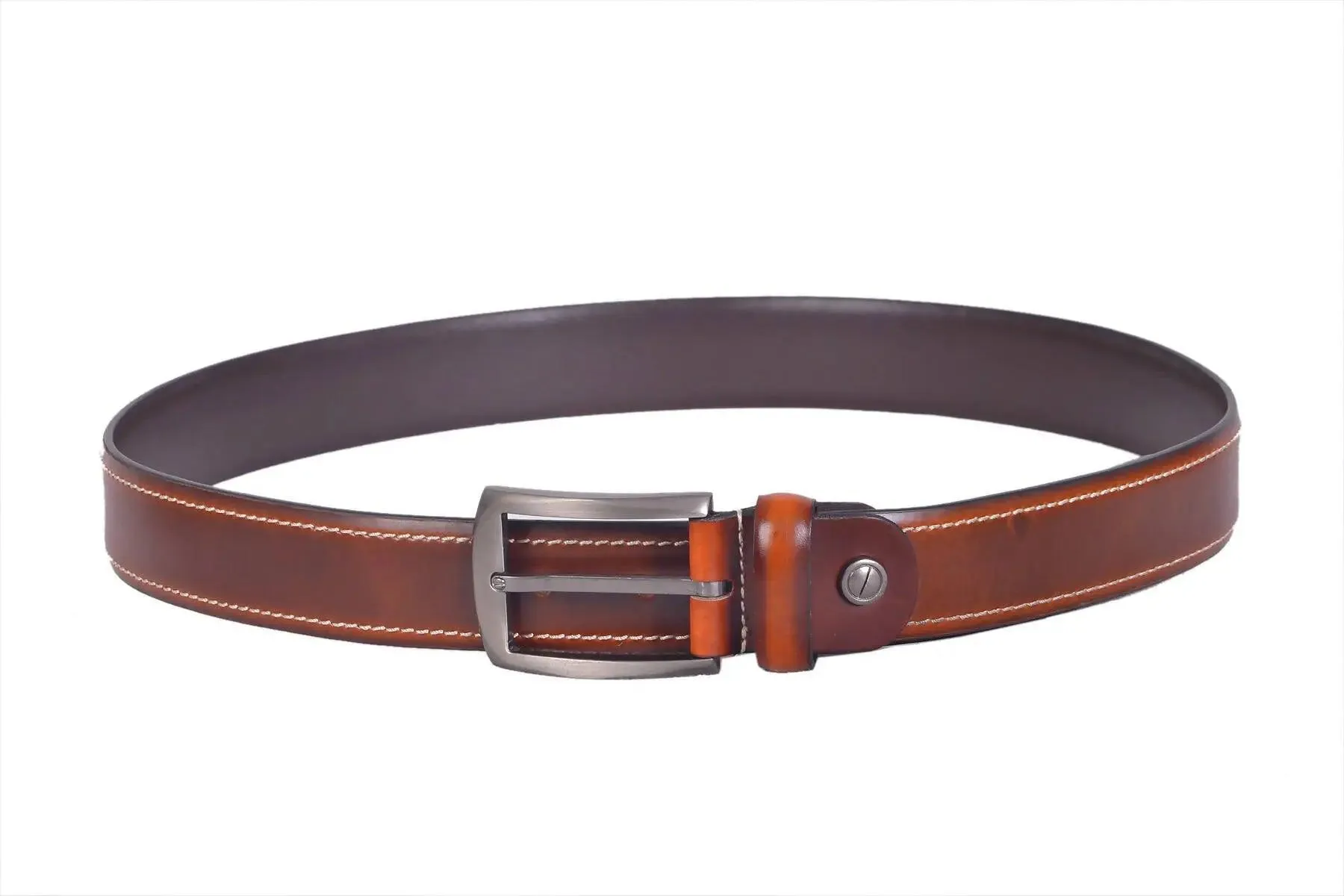 TLP Leather Belt for Men Colour - Tan / Brown (SKU BELT-10007)