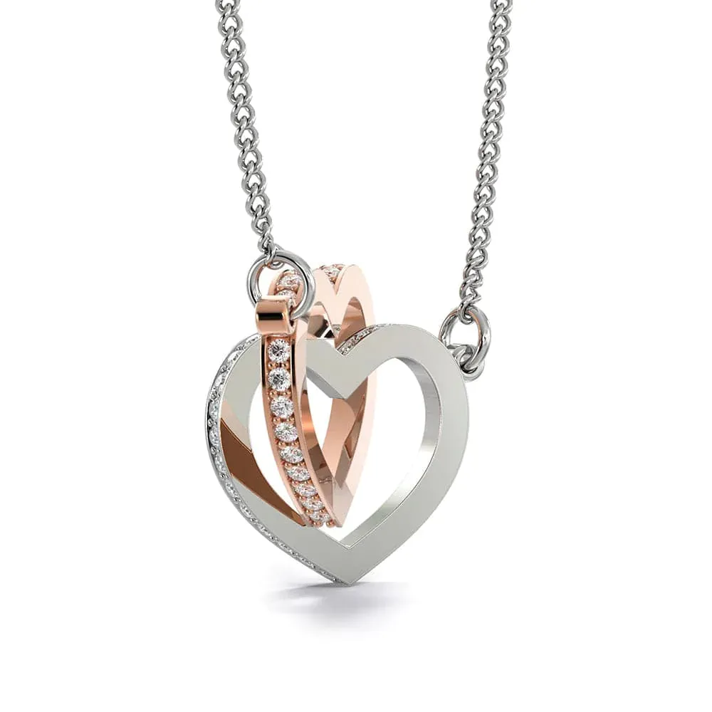 To My Granddaughter Necklace - Always Be Brave, Be Strong, Love Grandpa -  InterLocking Hearts Necklace