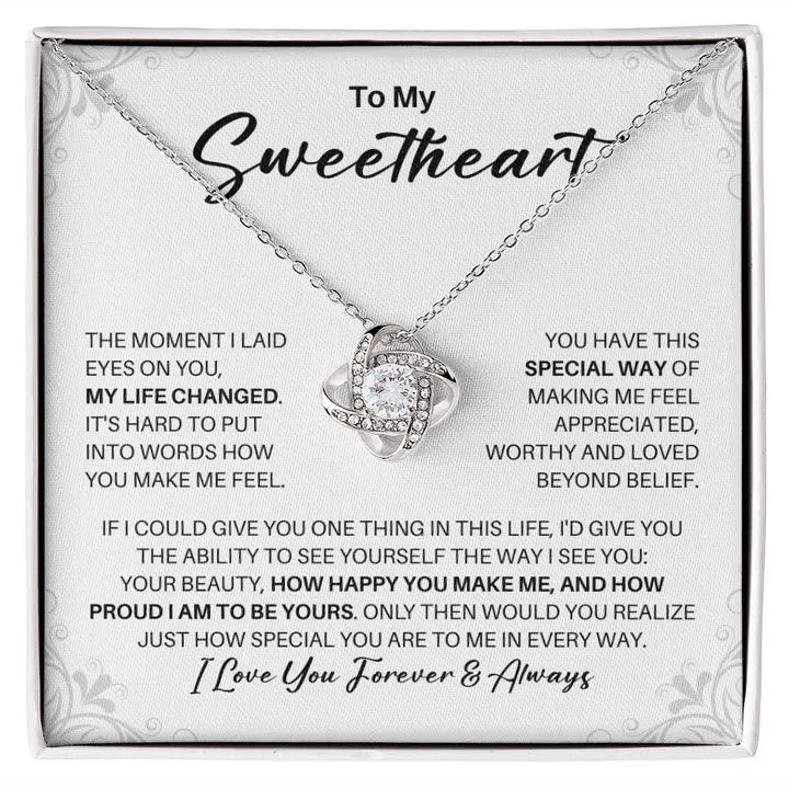 To My Sweetheart Necklace - My Missing Piece - Valentine's Day Anniversary Gift - Girlfriend Wife Soulmate Birthday Christmas Gift