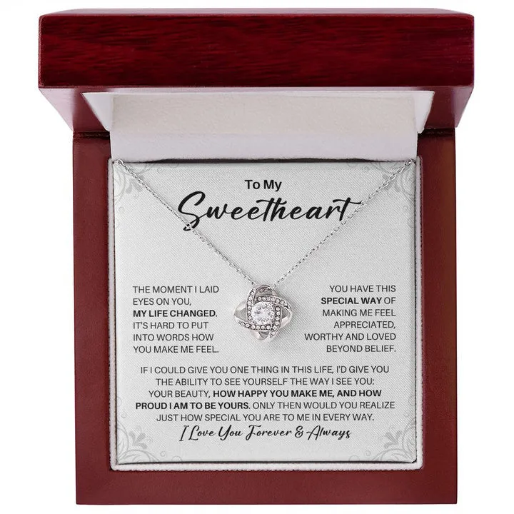 To My Sweetheart Necklace - My Missing Piece - Valentine's Day Anniversary Gift - Girlfriend Wife Soulmate Birthday Christmas Gift