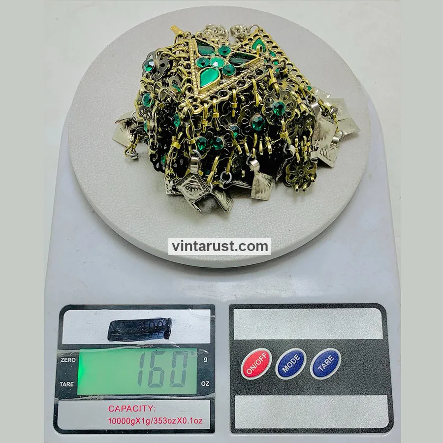 Tribal Statement Green Layered Bib Necklace