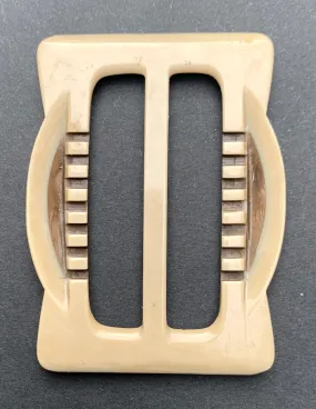 Unusual Two Tone Brown French Deco  6cm  Belt Buckle