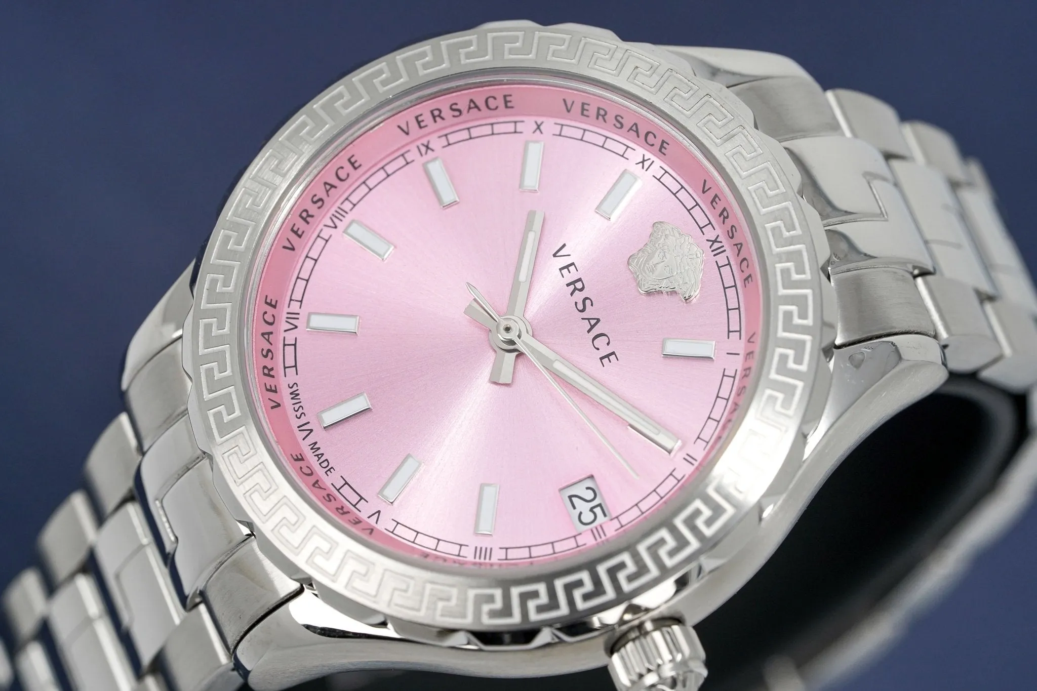 Versace Ladies Watch Hellenyium Pink Bracelet V12010015