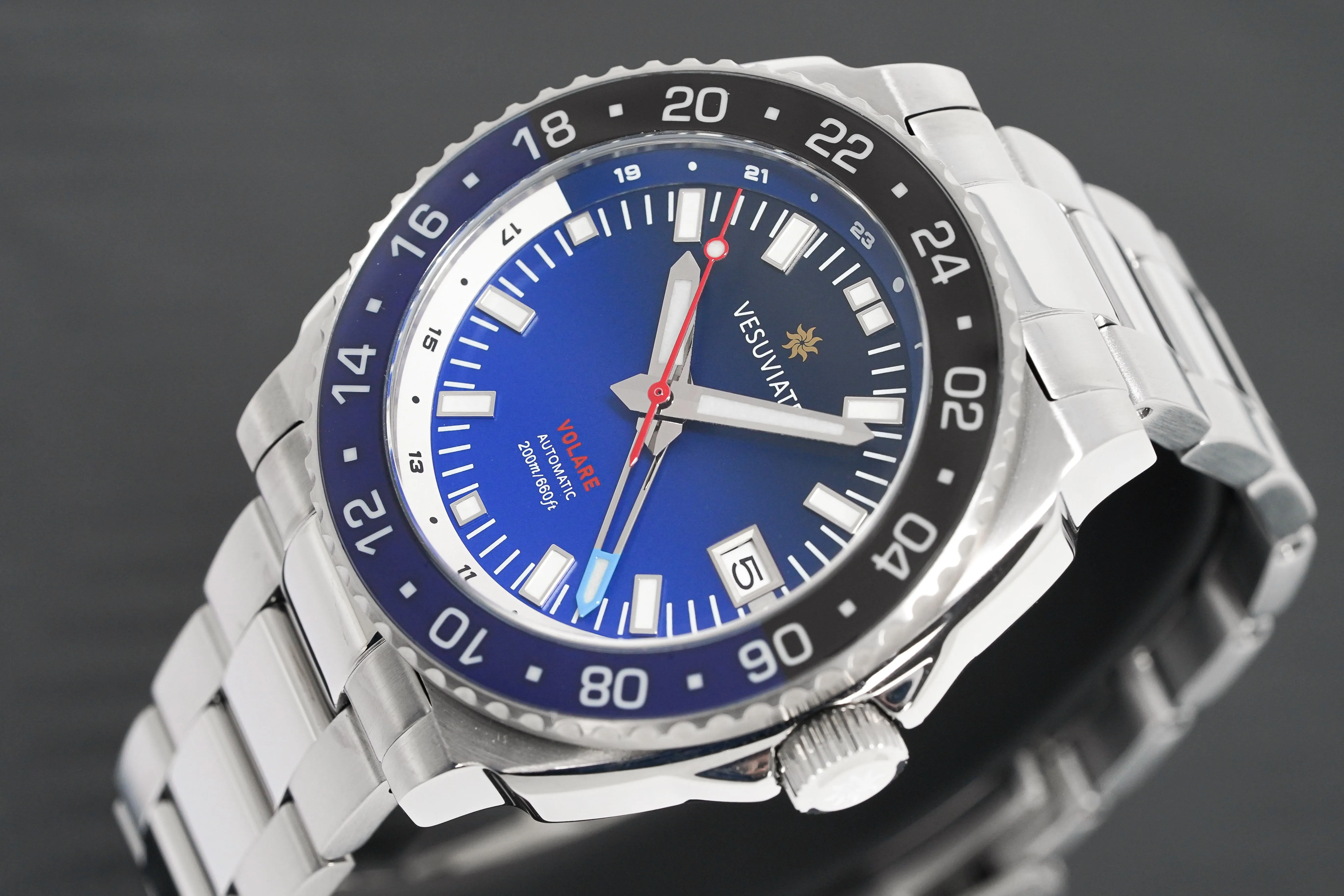 Vesuviate Men's Watch GMT Volare Blue