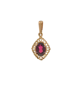 Vintage Garnet Heart Frame Charm