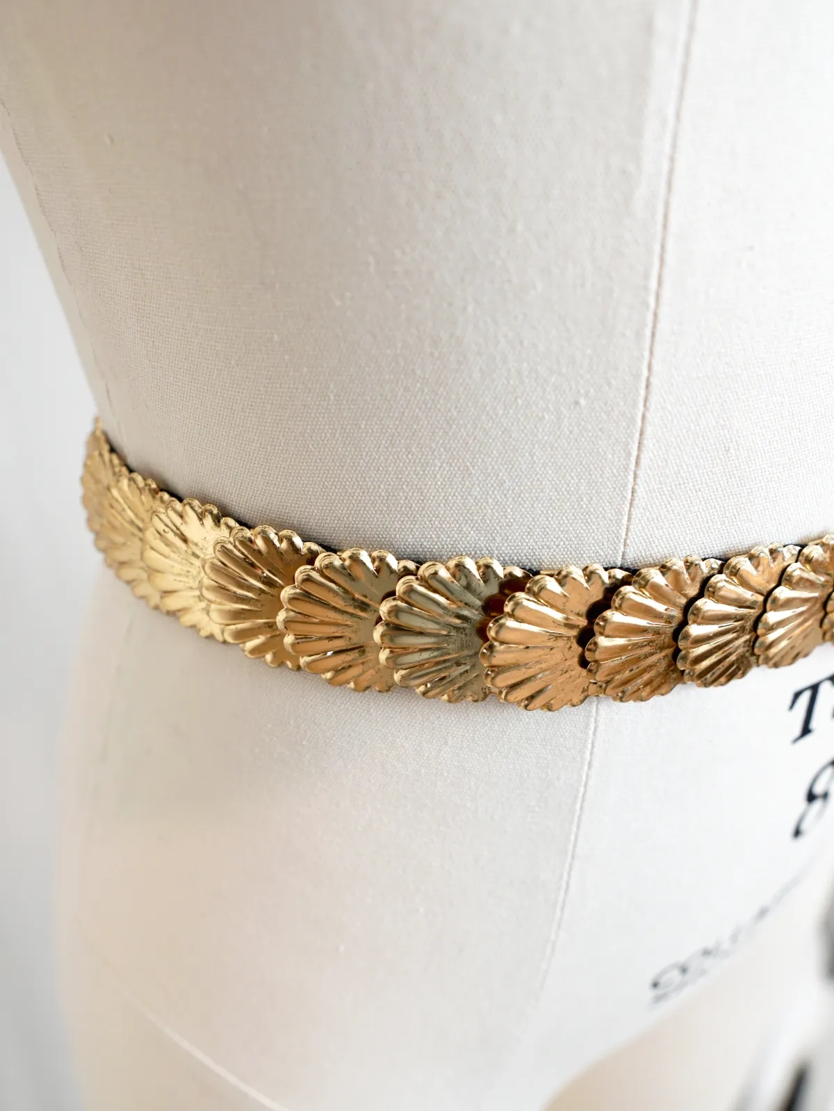 Vintage Gold Seashell Stretch Belt