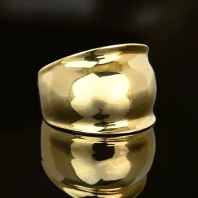 Vintage Wide 10K Gold Dome Ring Band