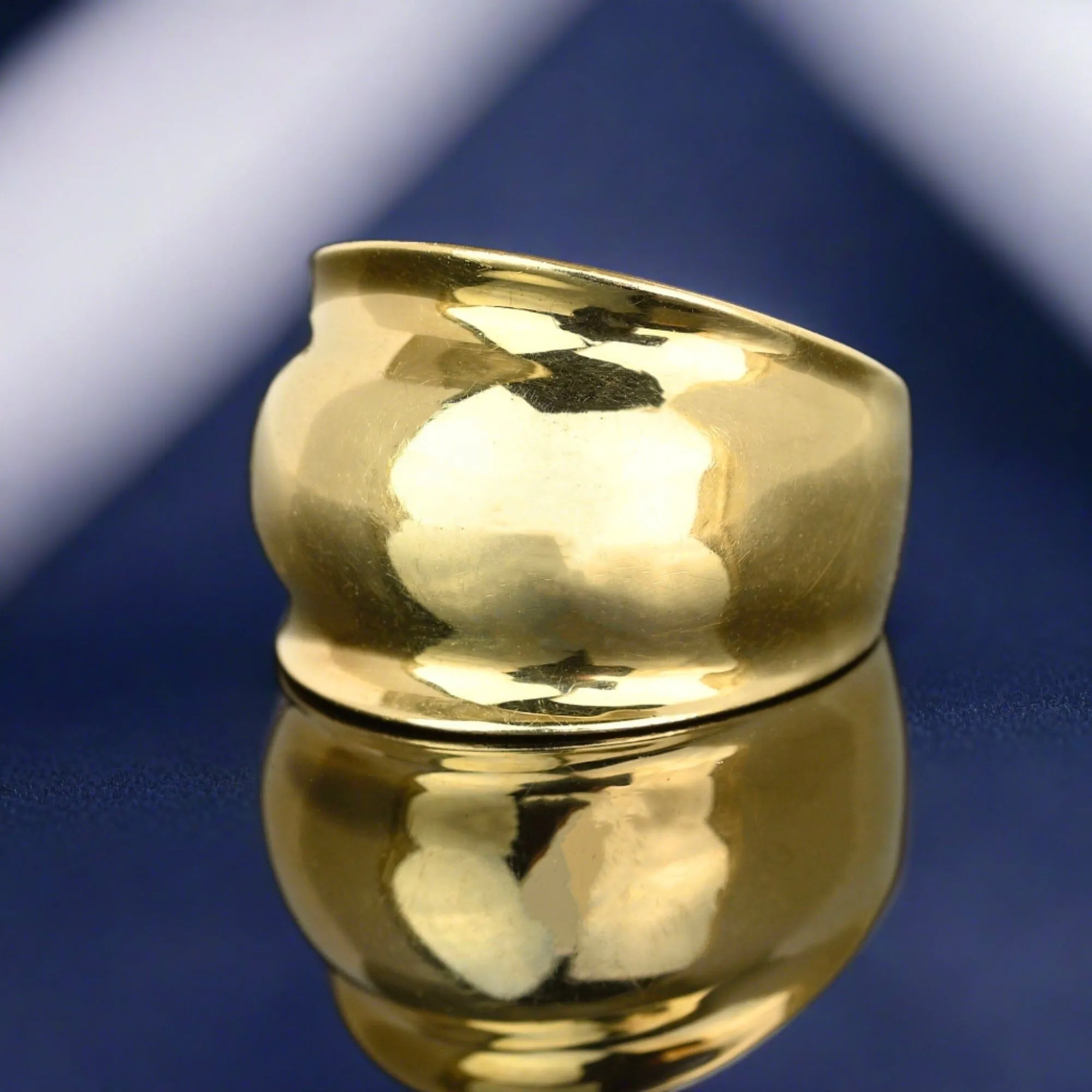 Vintage Wide 10K Gold Dome Ring Band