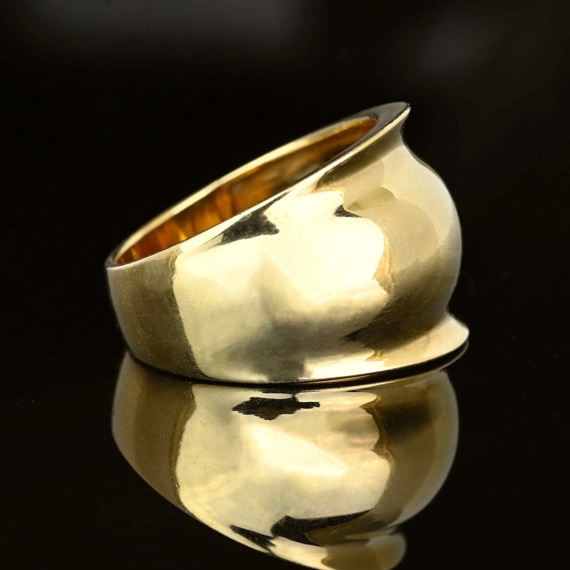 Vintage Wide 10K Gold Dome Ring Band