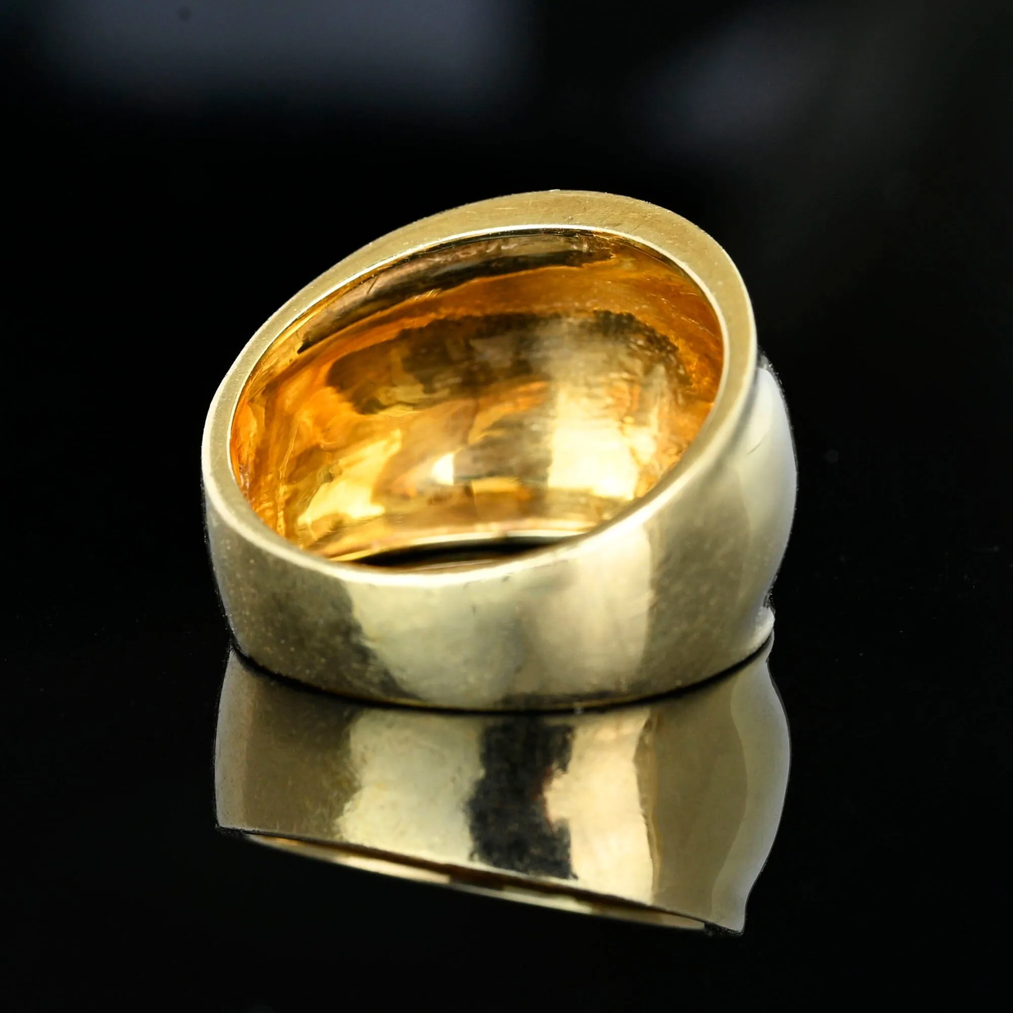 Vintage Wide 10K Gold Dome Ring Band