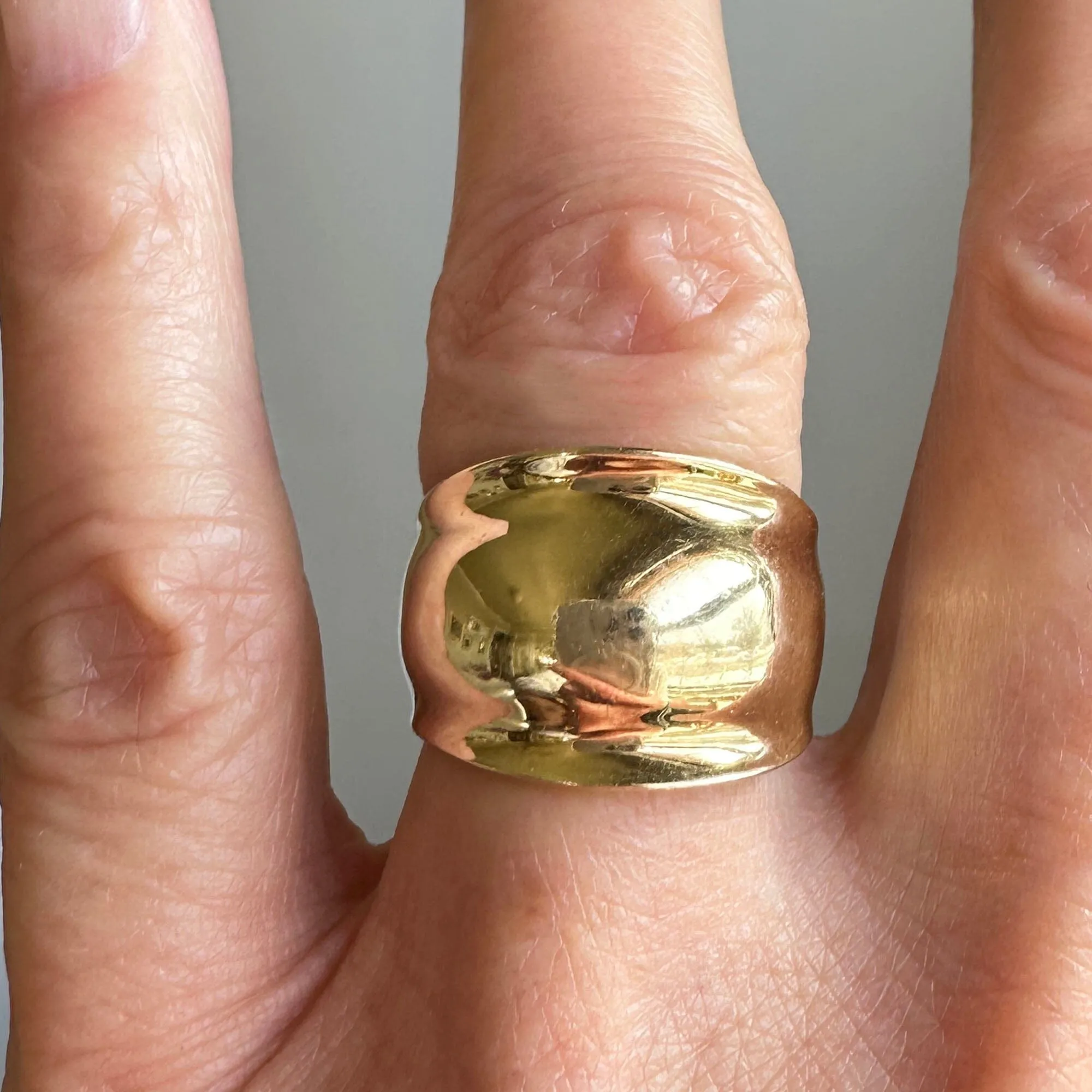 Vintage Wide 10K Gold Dome Ring Band