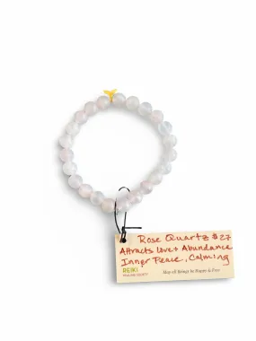 Wrist Mala - Rose Quartz w/ Small Pyrite Whale Tail